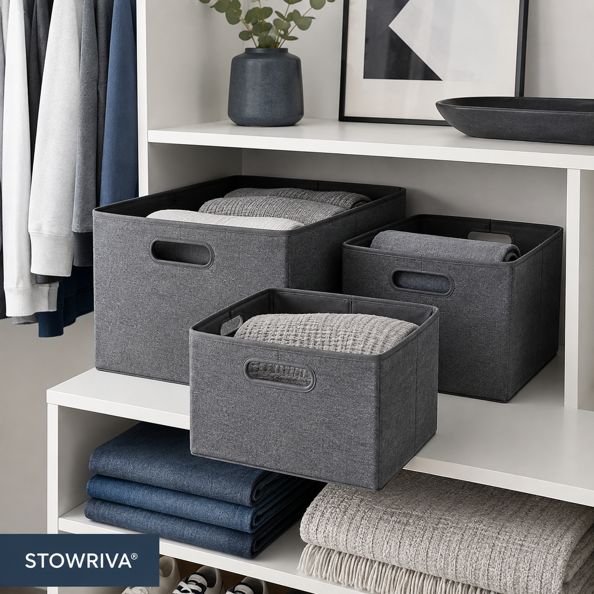 STOWRIVA® FlexFold Storage Bin Set