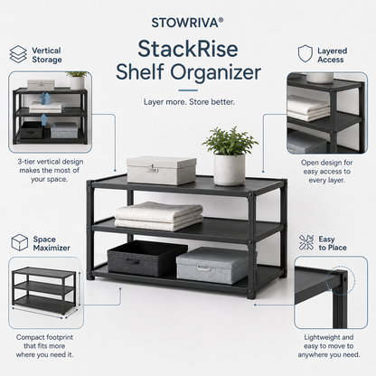 STOWRIVA® StackRIse Shelf Organizer