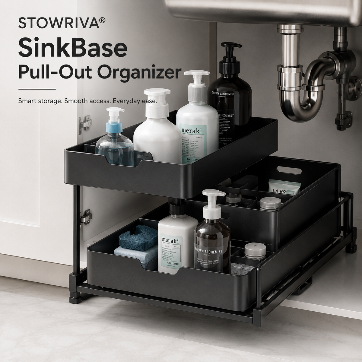 STOWRIVA® SinkBase Pull-Out Organizer