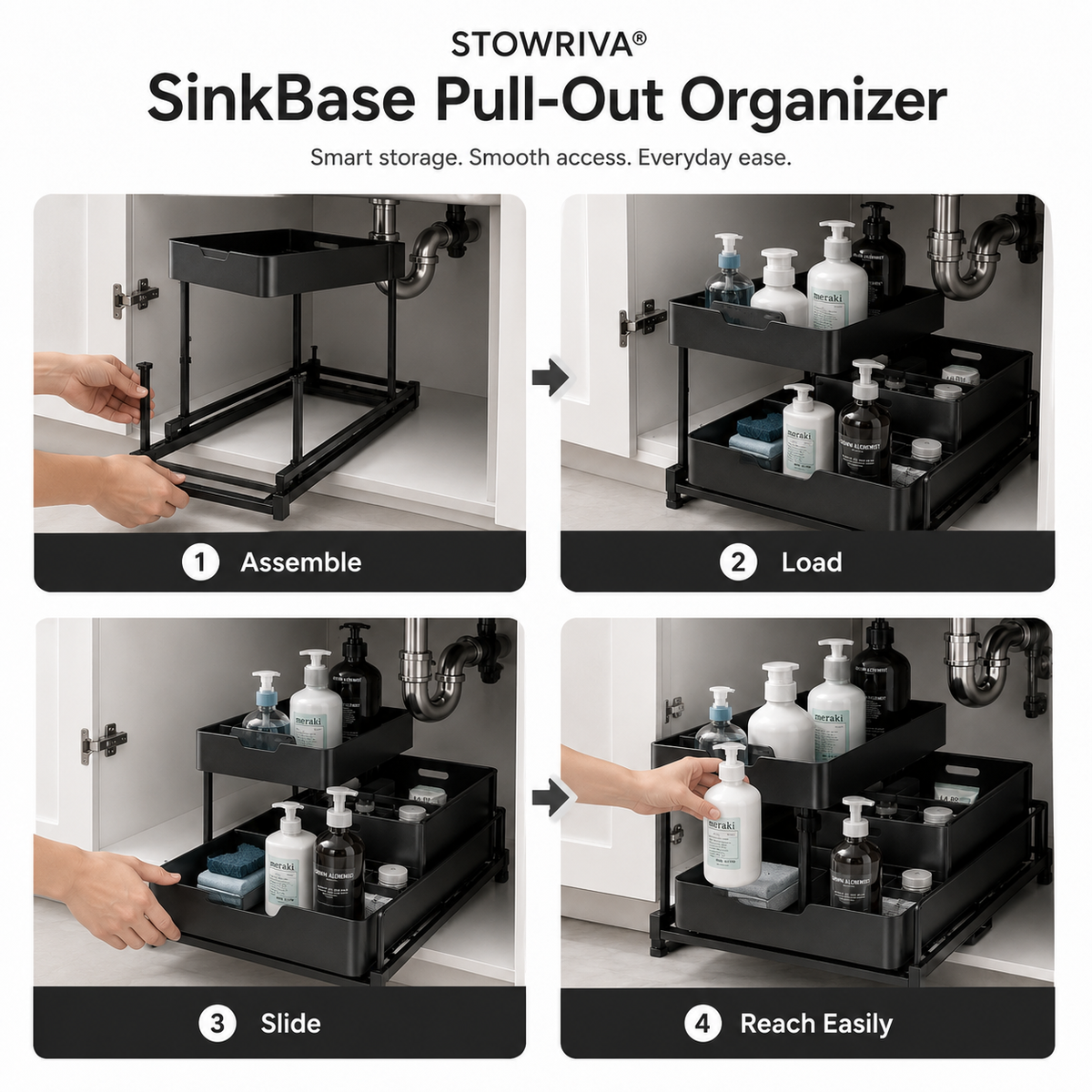 STOWRIVA® SinkBase Pull-Out Organizer
