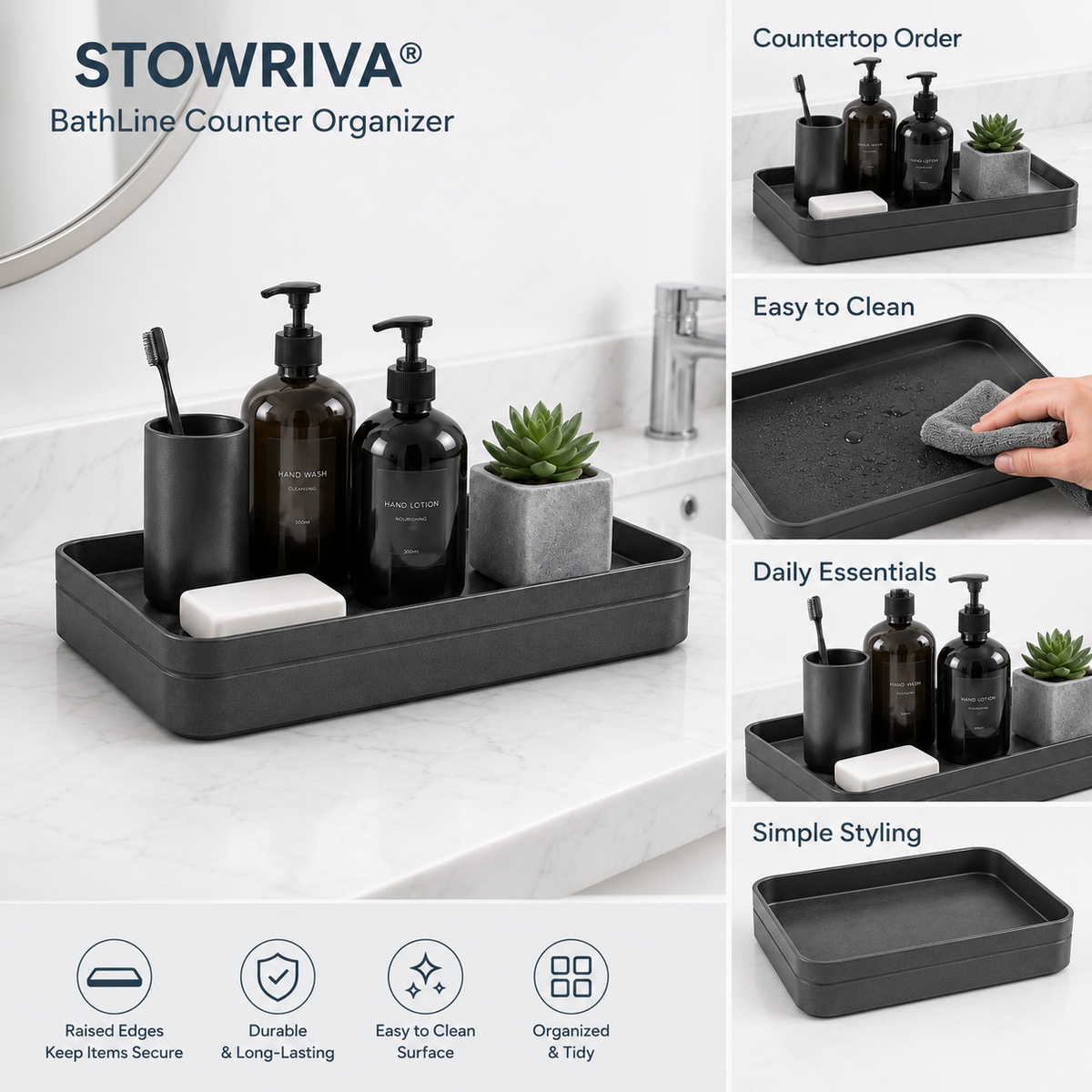 STOWRIVA® BathLine Counter Organizer