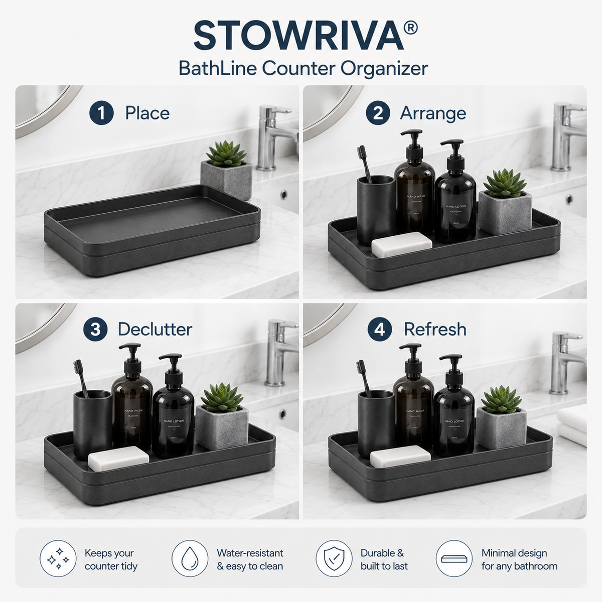 STOWRIVA® BathLine Counter Organizer