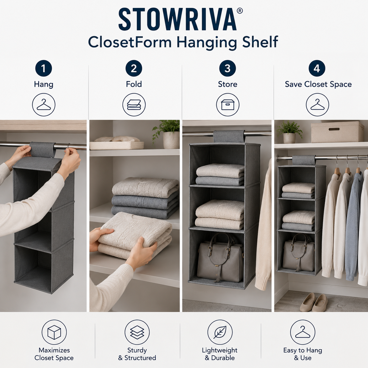 STOWRIVA® ClosetForm Hanging Shelf