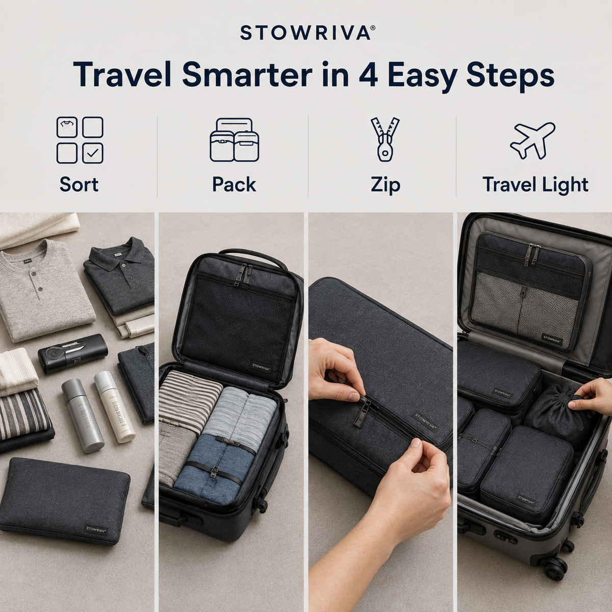 STOWRIVA® NestPack Travel Organizer Set