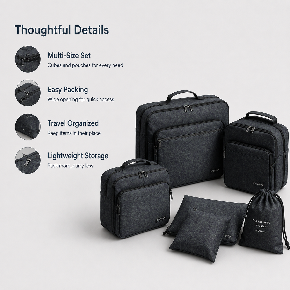 STOWRIVA® NestPack Travel Organizer Set