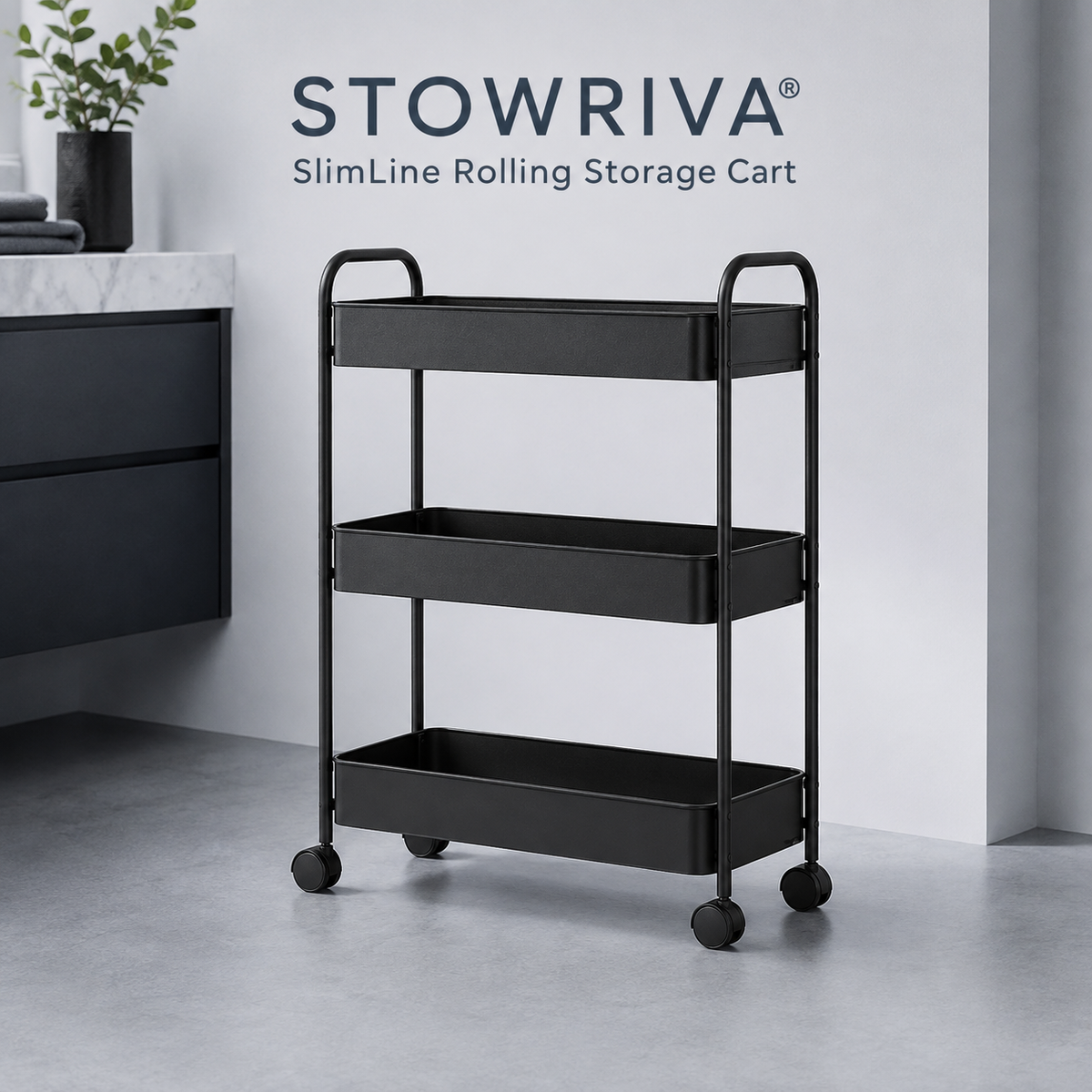 STOWRIVA® SlimLine Rolling Storage Cart
