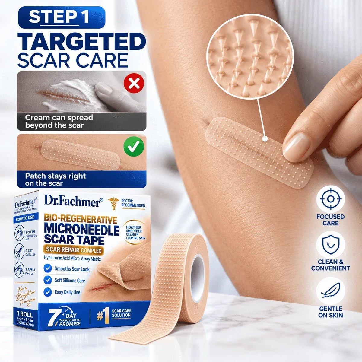 🦄⚕️𝐎𝐟𝐟𝐢𝐜𝐢𝐚𝐥 𝐒𝐭𝐨𝐫𝐞丨Dr.Fachmer® 🩹 Bio-Regenerative Microneedle Scar Tape——Remove all kinds of skin scars