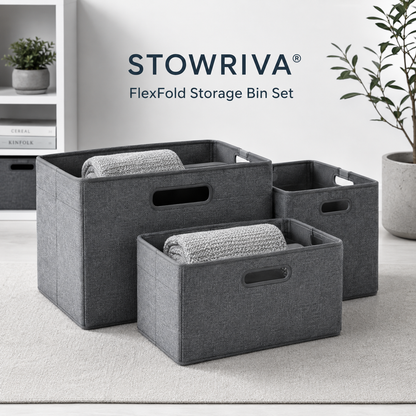 STOWRIVA® FlexFold Storage Bin Set