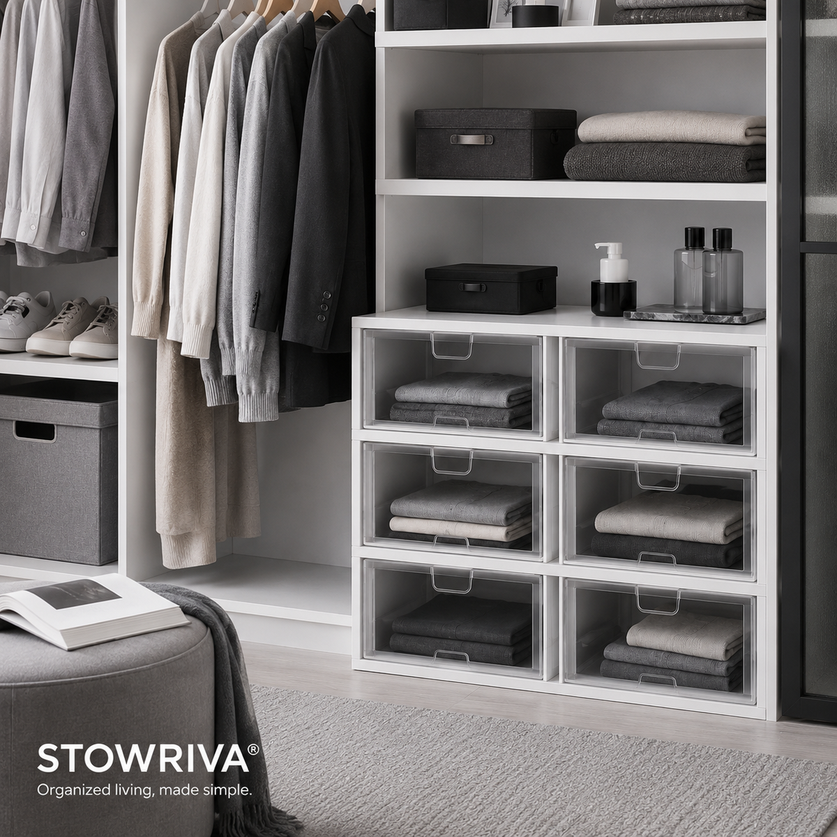 STOWRIVA® ClearView Closet Drawer System