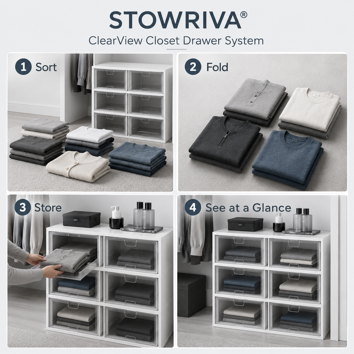 STOWRIVA® ClearView Closet Drawer System