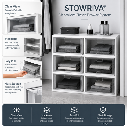 STOWRIVA® ClearView Closet Drawer System