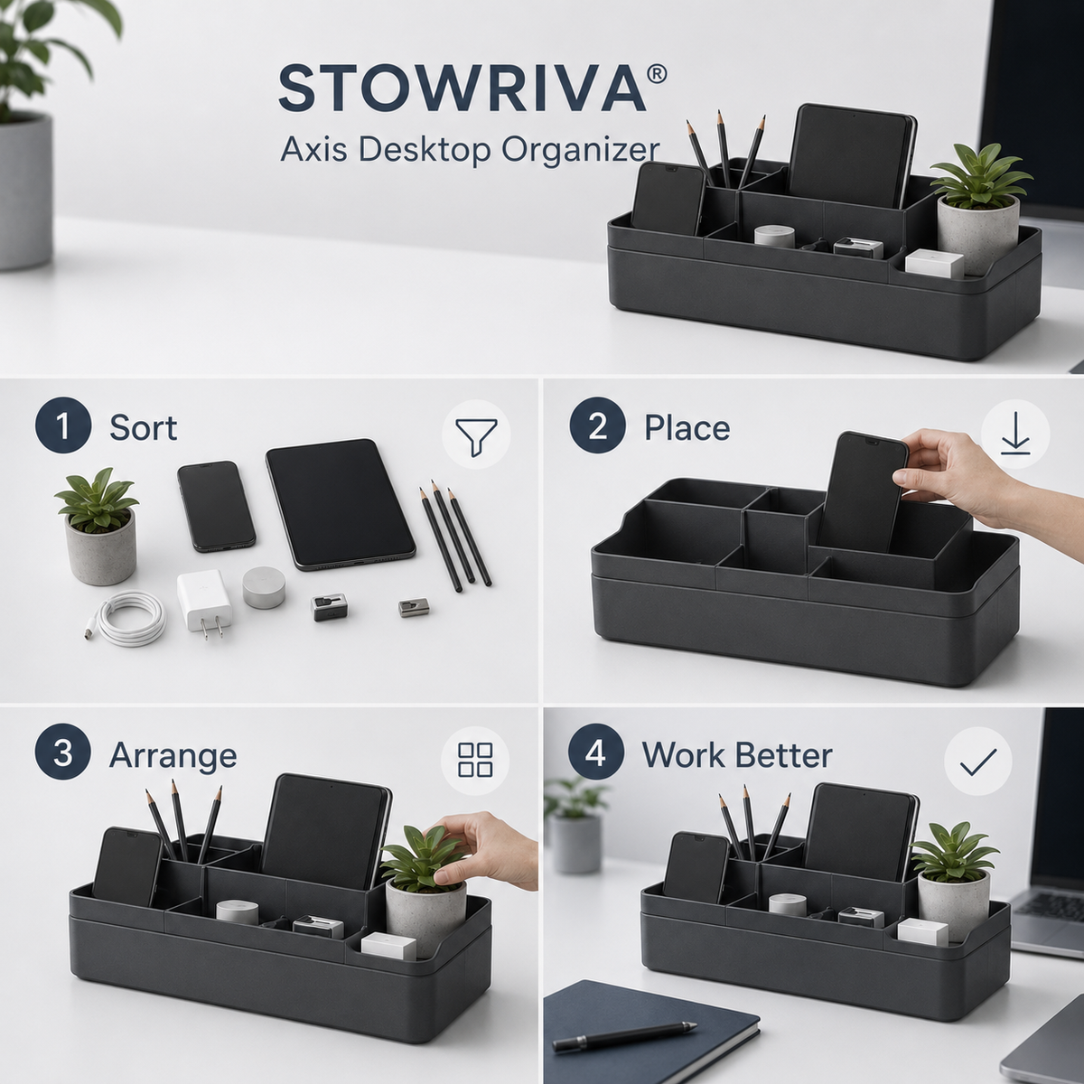 STOWRIVA® Axis Desktop Organizer
