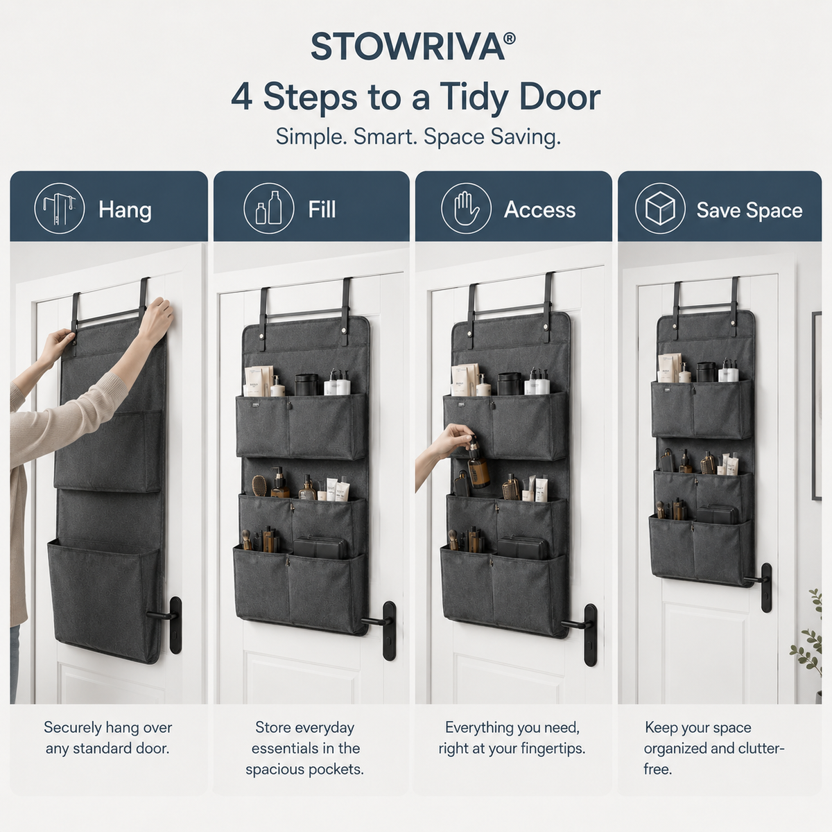 STOWRIVA® EdgeSpace Over-Door Organizer