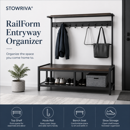 STOWRIVA® RailForm Entryway Organizer