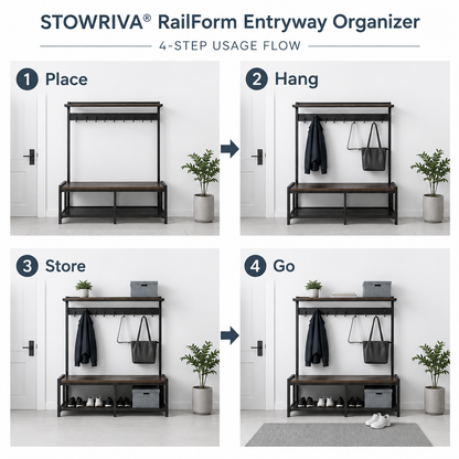 STOWRIVA® RailForm Entryway Organizer