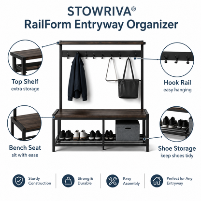 STOWRIVA® RailForm Entryway Organizer